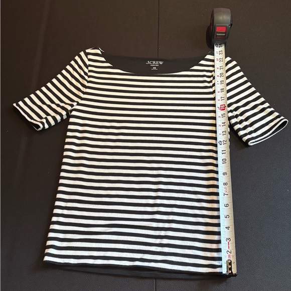 Timeless J. Crew Black and White Boatneck Tee - Picture 9 of 12